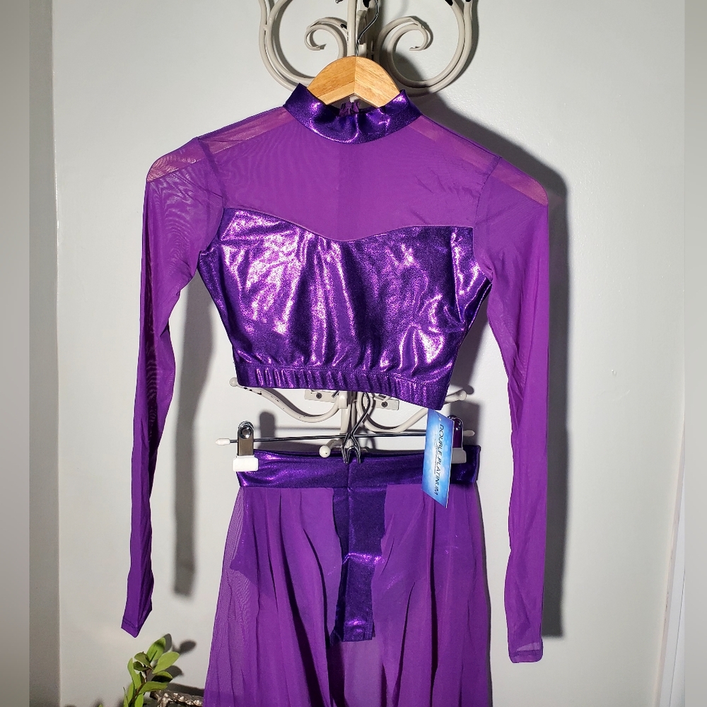 Double Platinum Purple Two-Piece Dance Lyrical Costume Set Size SMALL - Picture 3 of 10